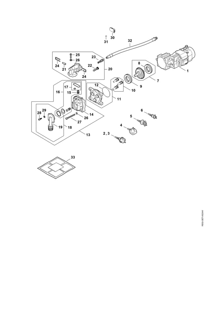 STIHL RE027007311 Schlauchanschluss positie 21 technische tekening