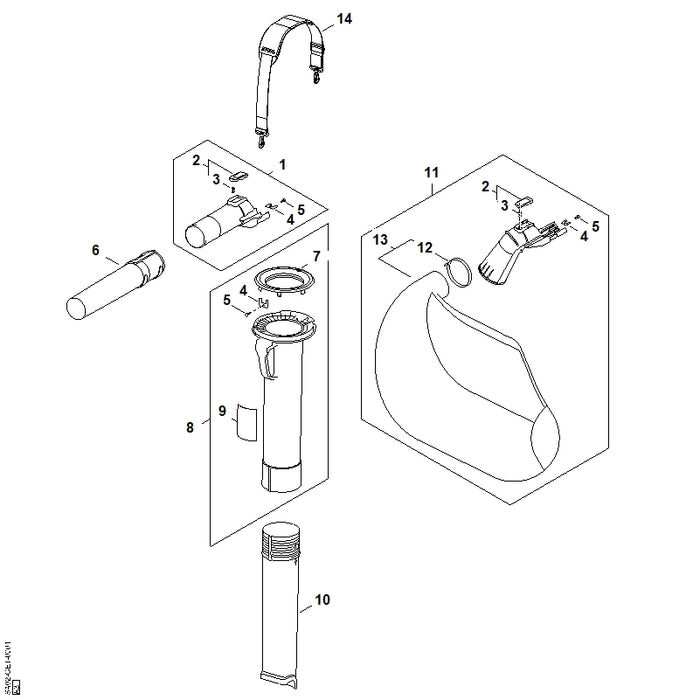 STIHL SA029889200 Kabelbinder positie 12 technische tekening