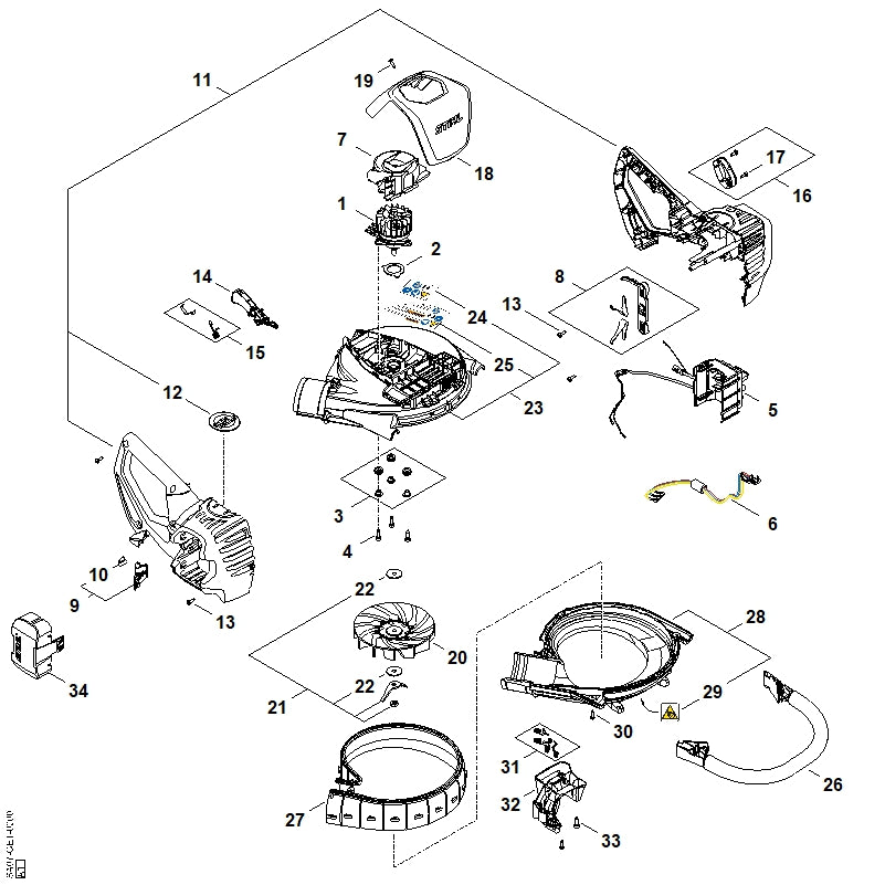 STIHL SA070074900 Satz Puffer positie 3 technische tekening