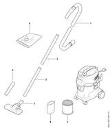 STIHL SE015000500 Saugschlauch positie 1 technische tekening