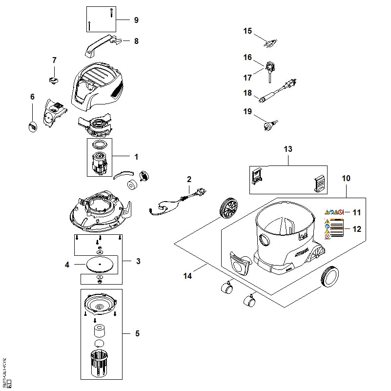 STIHL SE010071001 Satz Schrauben mit Scheiben positie 3 technische tekening