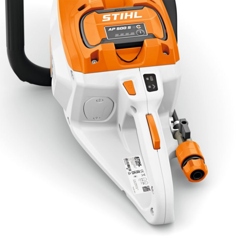STIHL Akku-Trennschleifer TSA 300.0 mit Akku und Diamant-Trennscheibe Detailansicht
