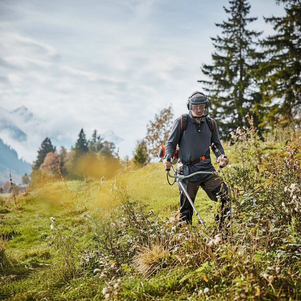 STIHL Benzin-Freischneider FS 131 - Grasschneideblatt 230-2 in Aktion in freier Natur