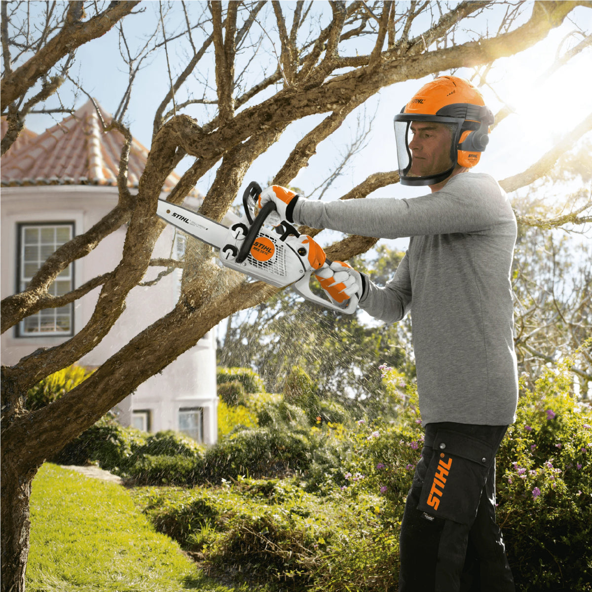 STIHL Benzin-Kettensäge MS 151 C-E  - 25 cm in Aktion