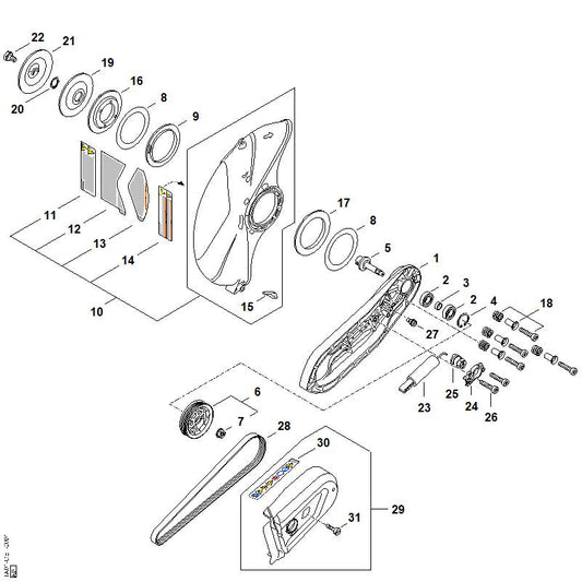STIHL 0000-961-1206 Ring positie 3 technische tekening