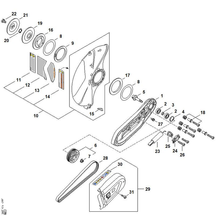 STIHL TA026644200 Deckel positie 24 technische tekening