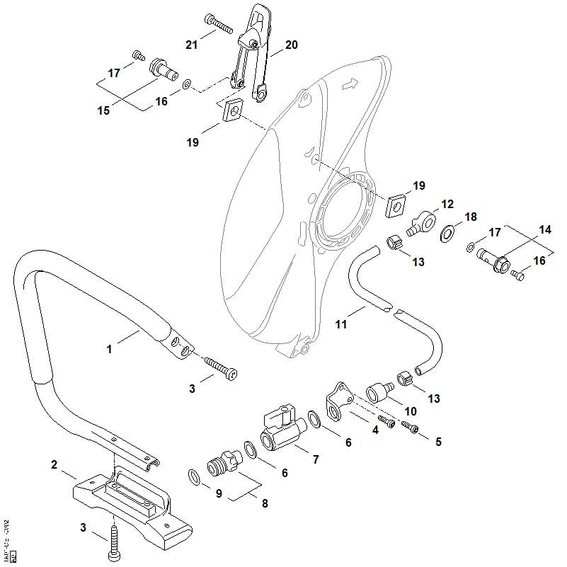 STIHL TA017917660 Stütze positie 2 technische tekening