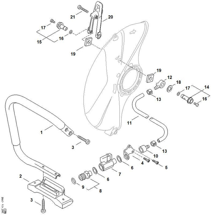 STIHL TA017901700 Griffrohr positie 1 technische tekening