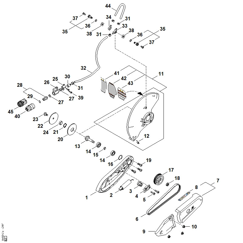 STIHL TA029677300 Warnhinweis Piktogramm positie 41 technische tekening