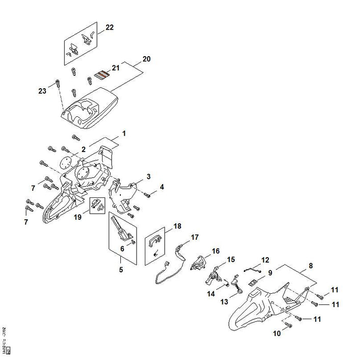 STIHL TA029671505 Typenschild TSA 300 positie 2 technische tekening
