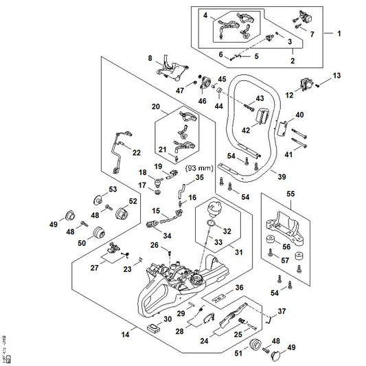 STIHL TB014317000 Kontaktblech positie 5 technische tekening