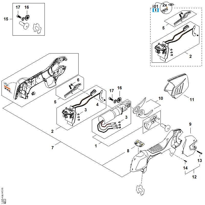 STIHL VA056000202 Elektromotor positie 1 technische tekening