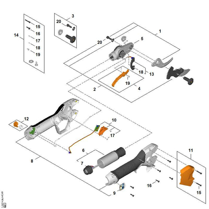 STIHL VA074009101 Hall Sensor positie 13 technische tekening