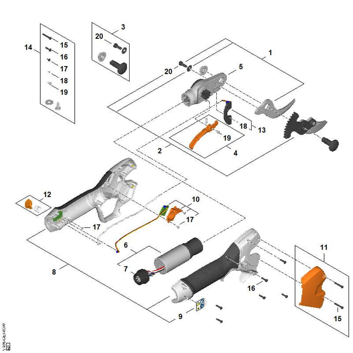 STIHL VA086400100 Getriebe positie 5 technische tekening