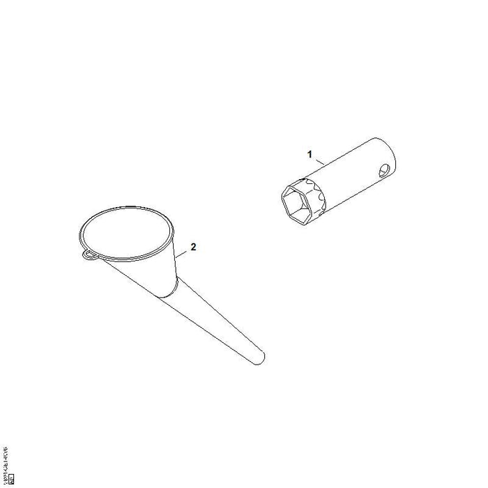 STIHL VB037087300 Trichter positie 2 technische tekening