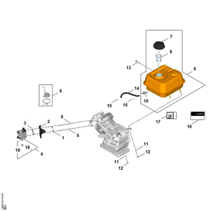 STIHL 0004-350-0510 Tankverschluss positie 7 technische tekening