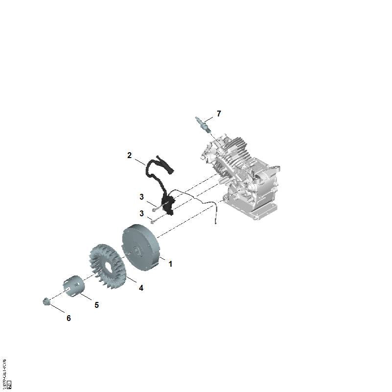 STIHL 0004-400-1303 Zündmodul positie 2 technische tekening