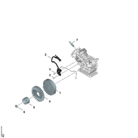 STIHL 0004-400-1303 Zündmodul positie 2 technische tekening