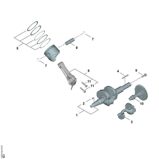 STIHL 0004-034-1501 Kolbenbolzen positie 8 technische tekening