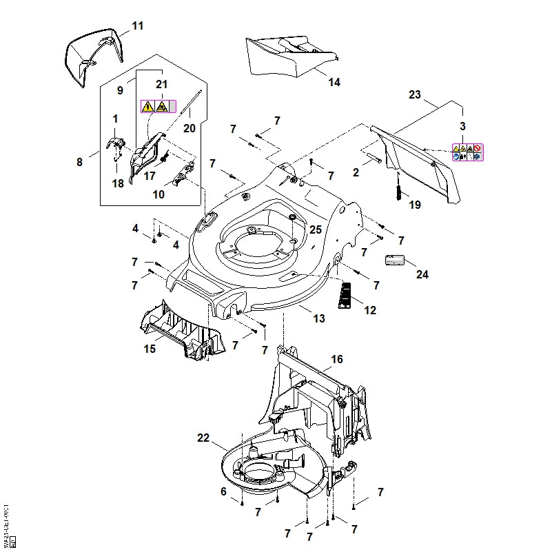 STIHL WA217060700 Abdeckung positie 22 technische tekening