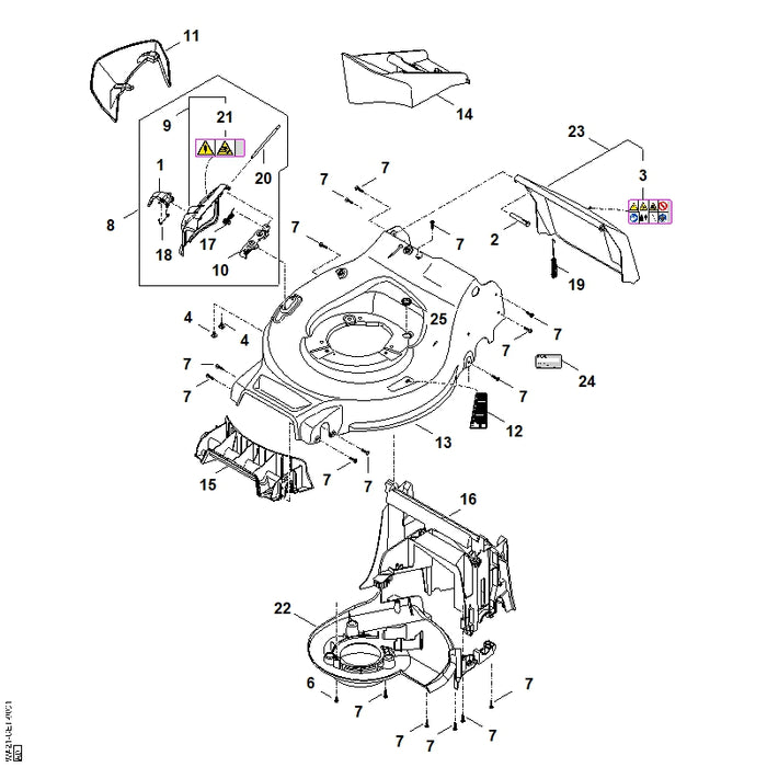 STIHL WA217060700 Abdeckung positie 22 technische tekening