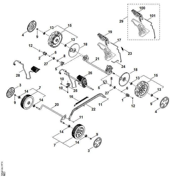 STIHL WA426400100 Getriebe kpl. positie 26 technische tekening
