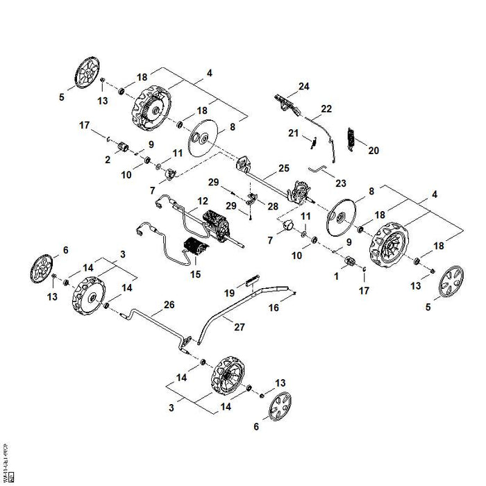 STIHL WA416400100 Getriebe kpl. positie 12 technische tekening