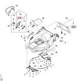 STIHL WA427002700 Auswurfklappe 453 beklebt positie 27 technische tekening