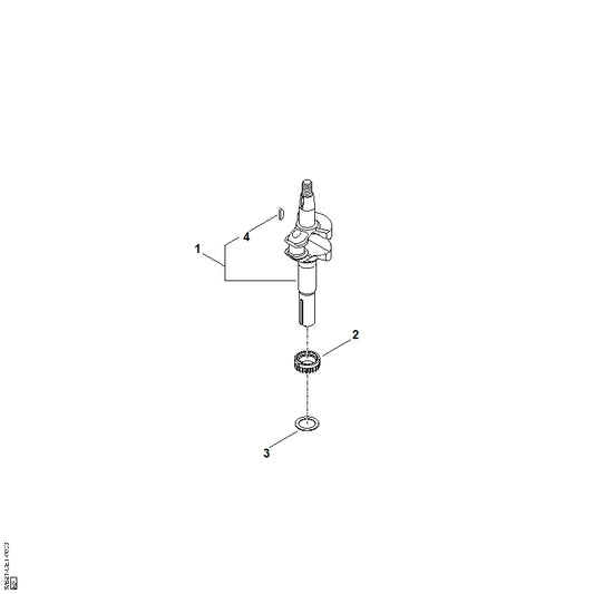 STIHL 0007-036-0100 Zahnrad positie 2 technische tekening