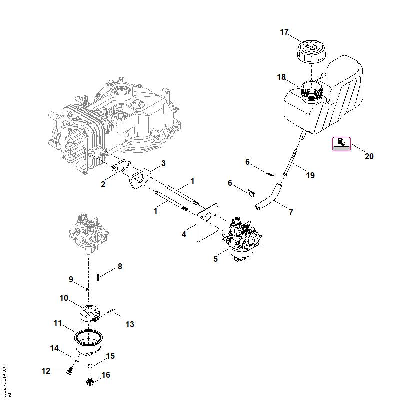 STIHL 0007-122-3800 Ansaugtopf positie 11 technische tekening
