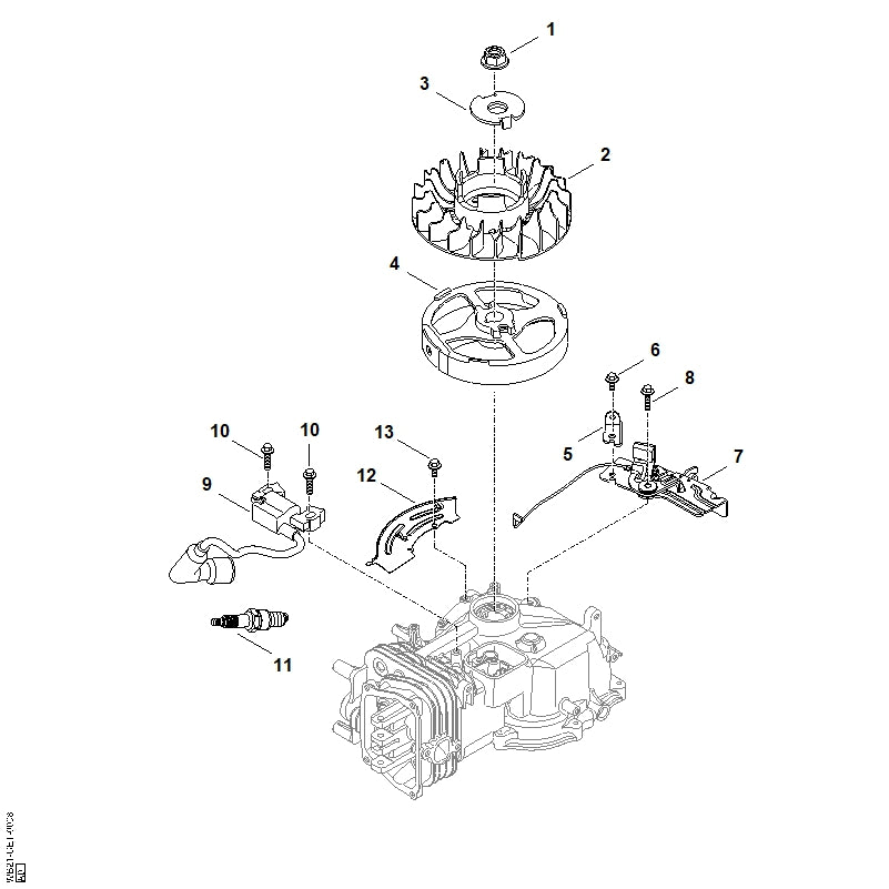 STIHL 0007-160-1000 Bremseinrichtung positie 7 technische tekening