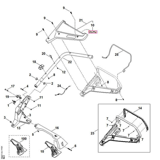 STIHL WA217036200 Konsole (Lenkeranbindung) positie 13 technische tekening