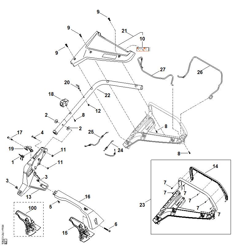 STIHL WB217007500 Seilzug - Antrieb, RM 248 T positie 24 technische tekening