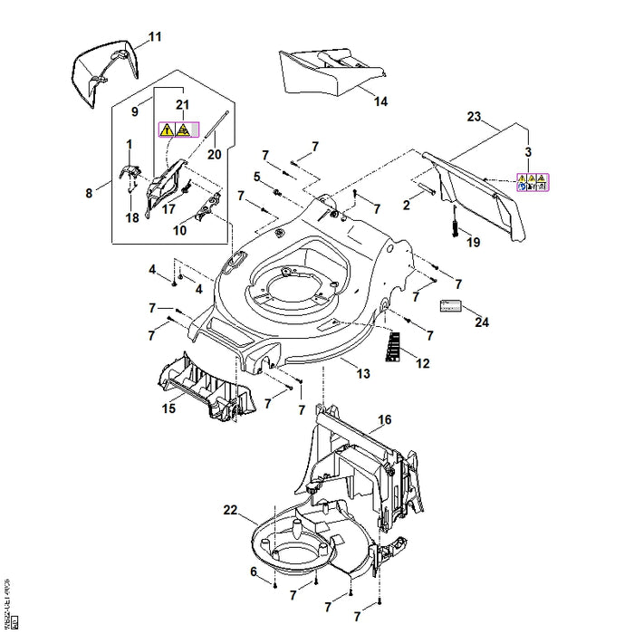 STIHL WB227060700 Abdeckung positie 22 technische tekening