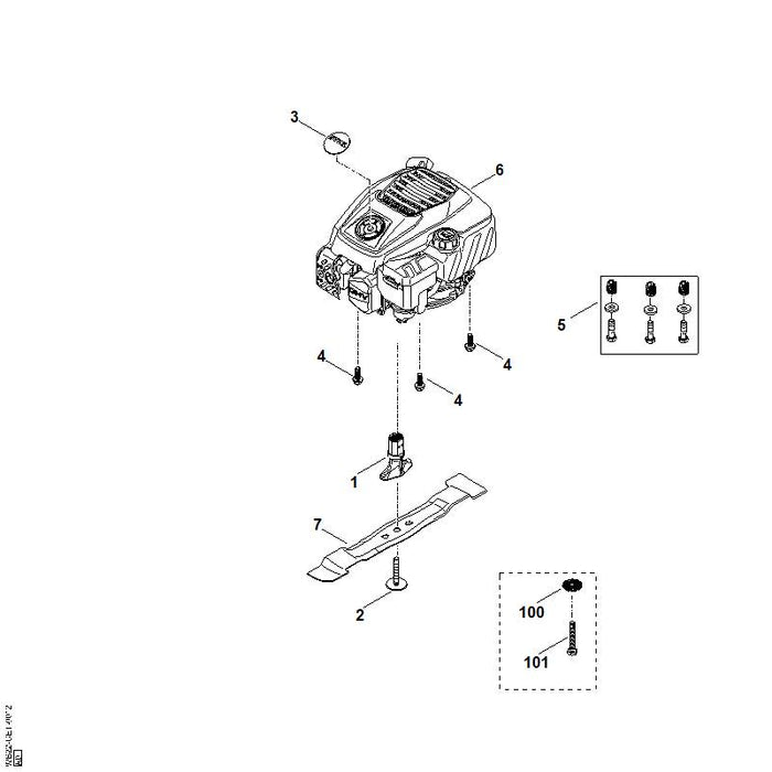 STIHL 6371-967-1505 Typenschild RM 253 positie 3 technische tekening