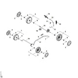 STIHL WA407002400 Achse hinten (Schieber) positie 15 technische tekening