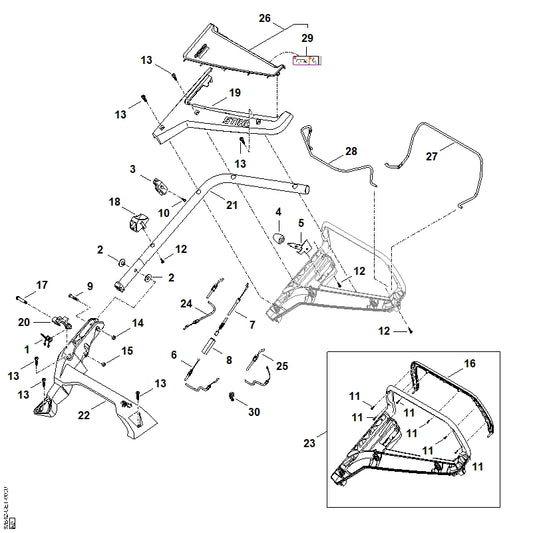 STIHL WA427036201 Konsole Alu-Druckguss beschichtet 4xx positie 22 technische tekening