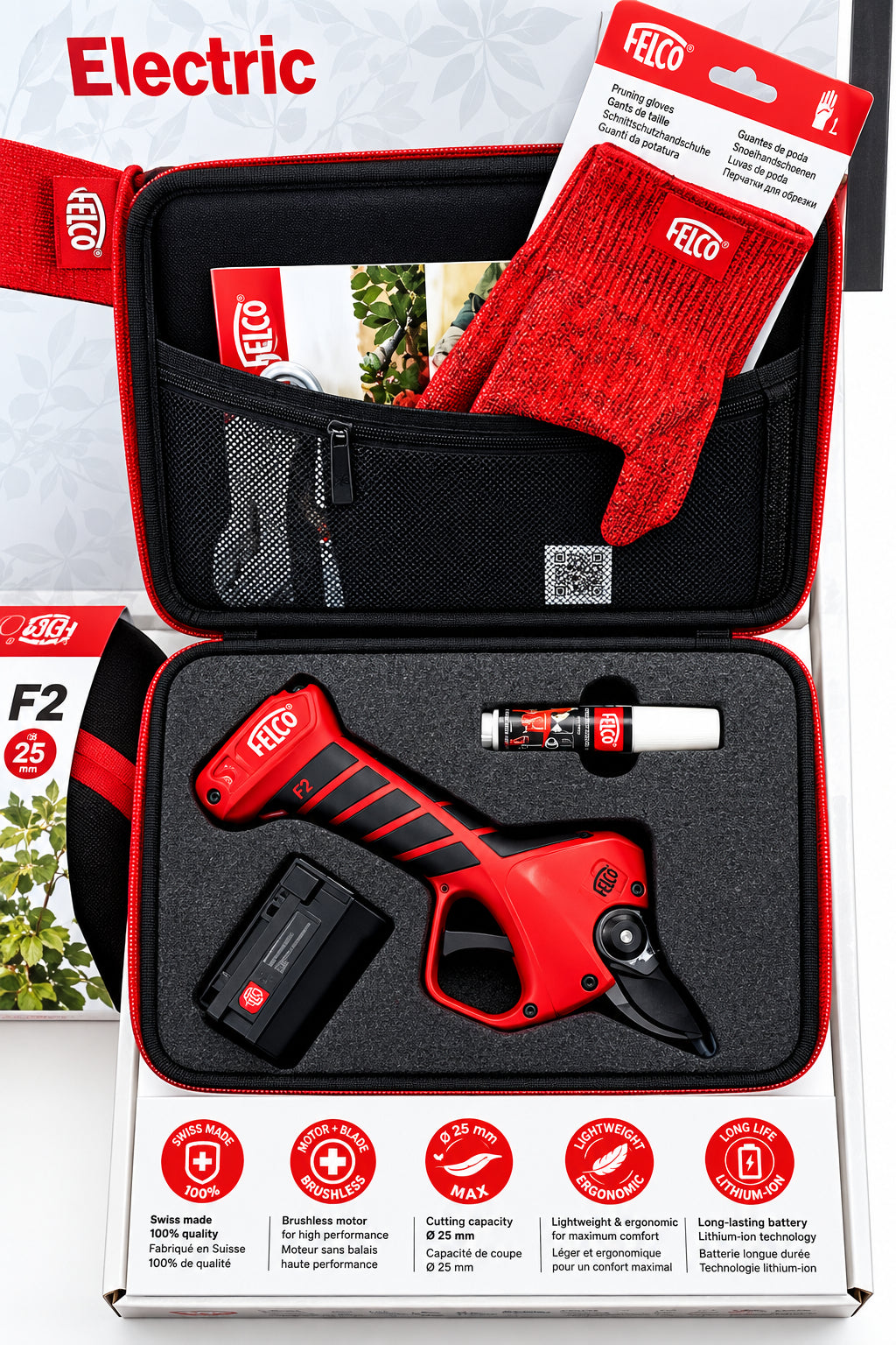 FELCO 2e Akku-Astschere inkl. Akku & Ladegerät