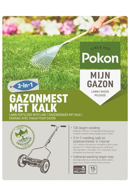 Pokon Rasendünger mit Kalk - 1 kg für 15 m²