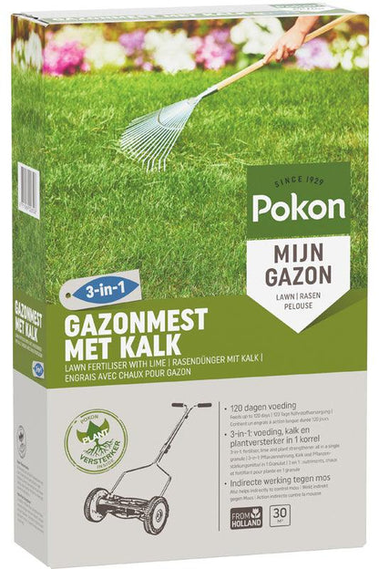 Pokon Rasendünger mit Kalk - 1 kg für 15 m²