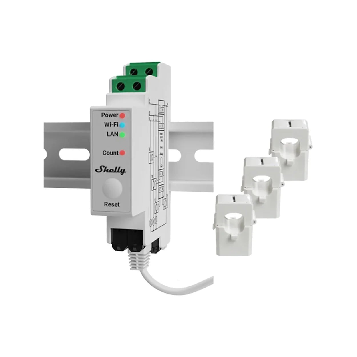 Shelly Pro 3EM 120A 3-Phasen-Energiezähler